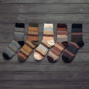 Norsome Aarhus Classic Collection 5-Pack Wool Blend Socks Multicolor Medium NWT